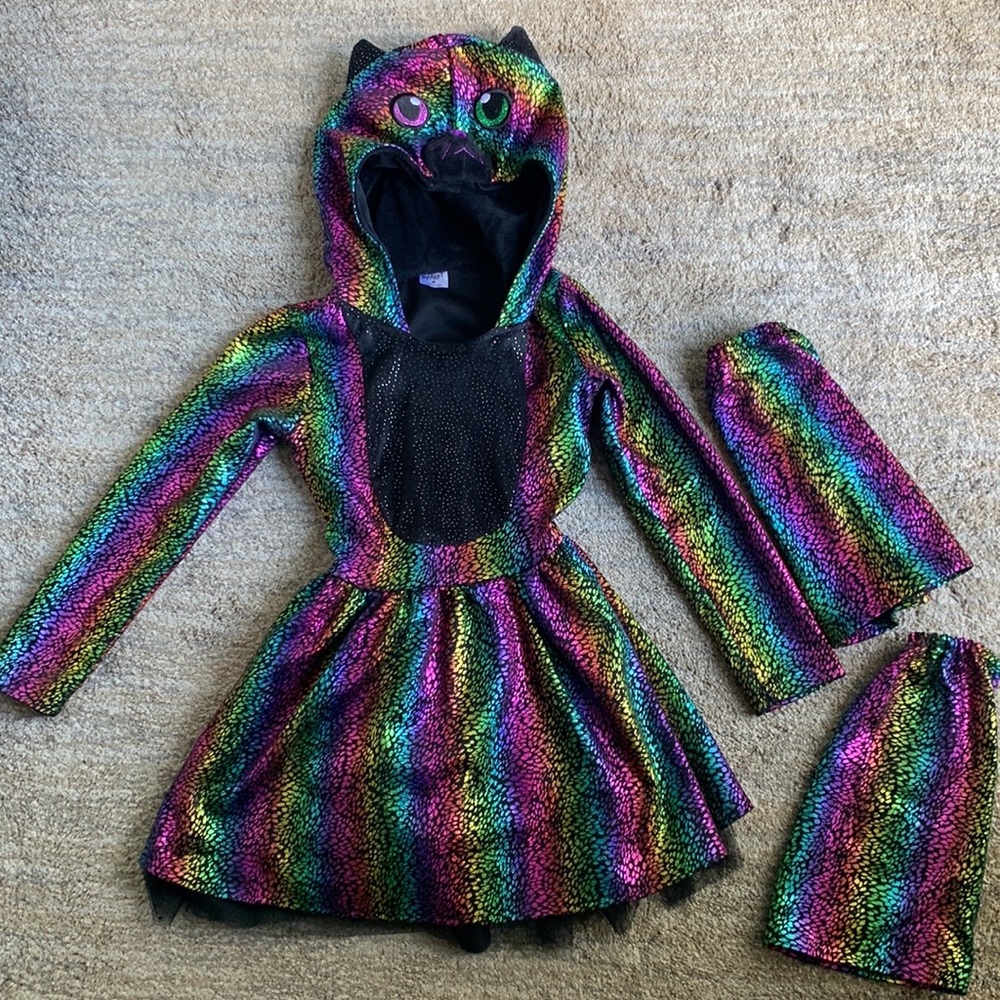 🎃 Halloween Costume Girls Rainbow Leopard Size M Size 8-10 🎃